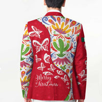 Mexico Christmas Blazer with Butterfly Cactus and Colorful Floral Folk Art - Wonder Print Shop