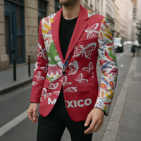 Mexico Christmas Blazer with Butterfly Cactus and Colorful Floral Folk Art - Wonder Print Shop
