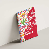 Mexico Christmas Canvas Wall Art with Butterfly Cactus and Colorful Floral Folk Art - Wonder Print Shop