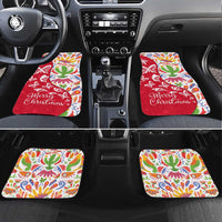 Mexico Christmas Car Mats with Butterfly Cactus and Colorful Floral Folk Art - Wonder Print Shop