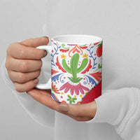 Mexico Christmas Ceramic Mug with Butterfly Cactus and Colorful Floral Folk Art - Wonder Print Shop