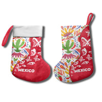 Mexico Christmas Stocking with Butterfly Cactus and Colorful Floral Folk Art - Wonder Print Shop