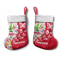 Mexico Christmas Stocking with Butterfly Cactus and Colorful Floral Folk Art - Wonder Print Shop