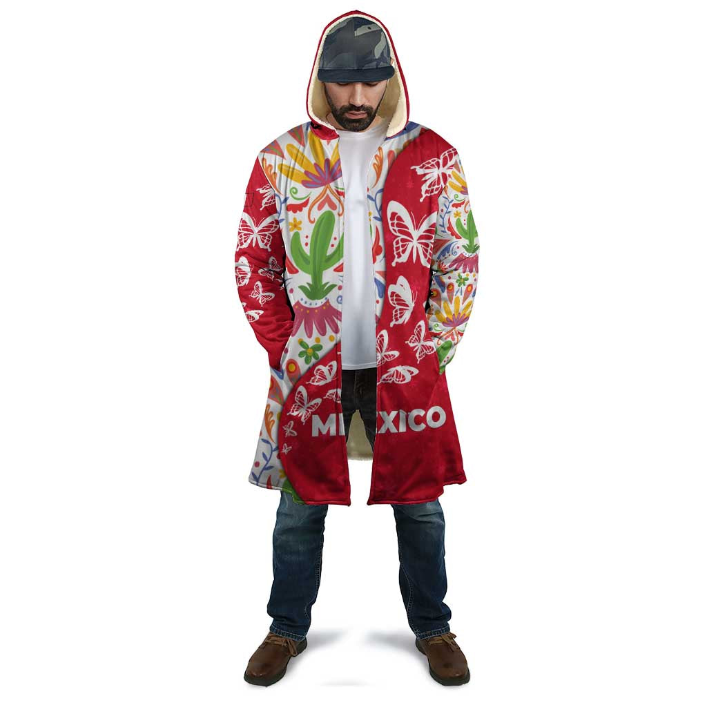 Mexico Christmas Cloak with Butterfly Cactus and Colorful Floral Folk Art - Wonder Print Shop