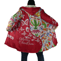 Mexico Christmas Cloak with Butterfly Cactus and Colorful Floral Folk Art - Wonder Print Shop