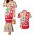 Mexico Christmas Couples Matching Mermaid Dress and Hawaiian Shirt with Butterfly Cactus and Colorful Floral Folk Art - Wonder Print Shop