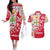 Mexico Christmas Couples Matching Off The Shoulder Long Sleeve Dress and Hawaiian Shirt with Butterfly Cactus and Colorful Floral Folk Art - Wonder Print Shop