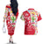Mexico Christmas Couples Matching Off The Shoulder Long Sleeve Dress and Hawaiian Shirt with Butterfly Cactus and Colorful Floral Folk Art - Wonder Print Shop