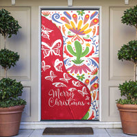 Mexico Christmas Door Cover with Butterfly Cactus and Colorful Floral Folk Art - Wonder Print Shop