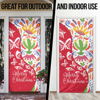 Mexico Christmas Door Cover with Butterfly Cactus and Colorful Floral Folk Art - Wonder Print Shop