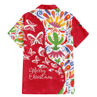 Mexico Christmas Family Matching Mermaid Dress and Hawaiian Shirt with Butterfly Cactus and Colorful Floral Folk Art - Wonder Print Shop
