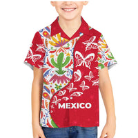 Mexico Christmas Family Matching Mermaid Dress and Hawaiian Shirt with Butterfly Cactus and Colorful Floral Folk Art - Wonder Print Shop