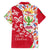 Mexico Christmas Family Matching Off Shoulder Short Dress and Hawaiian Shirt with Butterfly Cactus and Colorful Floral Folk Art - Wonder Print Shop