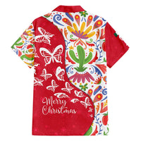 Mexico Christmas Family Matching Puletasi and Hawaiian Shirt with Butterfly Cactus and Colorful Floral Folk Art - Wonder Print Shop