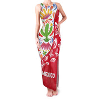 Mexico Christmas Family Matching Tank Maxi Dress and Hawaiian Shirt with Butterfly Cactus and Colorful Floral Folk Art - Wonder Print Shop