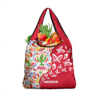 Mexico Christmas Grocery Bag with Butterfly Cactus and Colorful Floral Folk Art - Wonder Print Shop