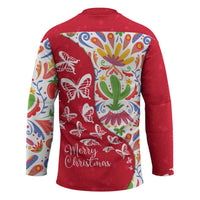 Mexico Christmas Hockey Jersey with Butterfly Cactus and Colorful Floral Folk Art - Wonder Print Shop