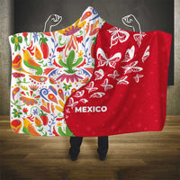 Mexico Christmas Hooded Blanket with Butterfly Cactus and Colorful Floral Folk Art - Wonder Print Shop