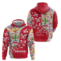 Mexico Christmas Hoodie with Butterfly Cactus and Colorful Floral Folk Art - Wonder Print Shop