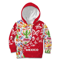 Mexico Christmas Kid Hoodie with Butterfly Cactus and Colorful Floral Folk Art - Wonder Print Shop