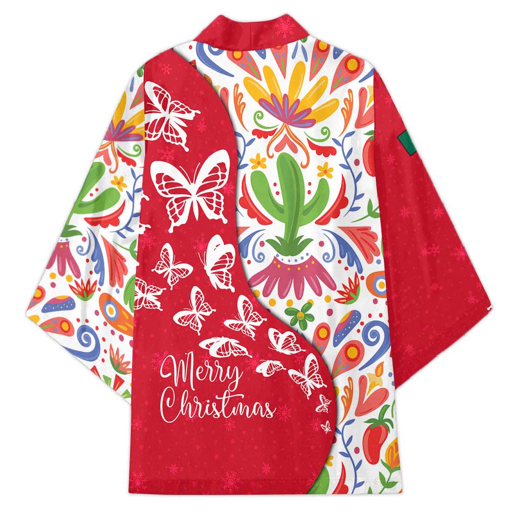 Mexico Christmas Kimono with Butterfly Cactus and Colorful Floral Folk Art - Wonder Print Shop