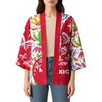 Mexico Christmas Kimono with Butterfly Cactus and Colorful Floral Folk Art - Wonder Print Shop
