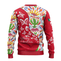 Mexico Christmas Ugly Christmas Sweater with Butterfly Cactus and Colorful Floral Folk Art - Wonder Print Shop