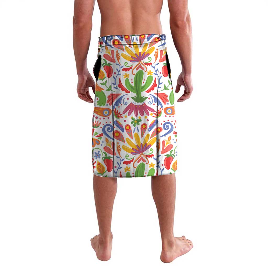 Mexico Christmas Lavalava with Butterfly Cactus and Colorful Floral Folk Art - Wonder Print Shop
