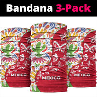 Mexico Christmas Neck Gaiter with Butterfly Cactus and Colorful Floral Folk Art - Wonder Print Shop