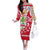Mexico Christmas Off The Shoulder Long Sleeve Dress with Butterfly Cactus and Colorful Floral Folk Art - Wonder Print Shop
