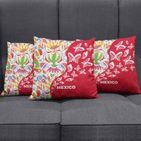 Mexico Christmas Pillow Cover with Butterfly Cactus and Colorful Floral Folk Art - Wonder Print Shop