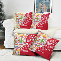Mexico Christmas Pillow Cover with Butterfly Cactus and Colorful Floral Folk Art - Wonder Print Shop