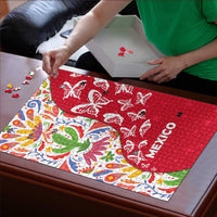 Mexico Christmas Puzzle with Butterfly Cactus and Colorful Floral Folk Art - Wonder Print Shop