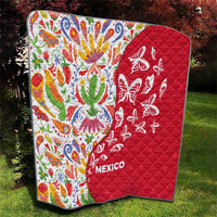 Mexico Christmas Quilt with Butterfly Cactus and Colorful Floral Folk Art - Wonder Print Shop