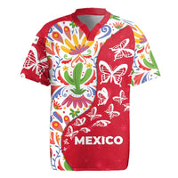 Mexico Christmas Rugby Jersey with Butterfly Cactus and Colorful Floral Folk Art - Wonder Print Shop