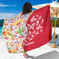 Mexico Christmas Sarong with Butterfly Cactus and Colorful Floral Folk Art - Wonder Print Shop
