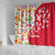 Mexico Christmas Shower Curtain with Butterfly Cactus and Colorful Floral Folk Art - Wonder Print Shop