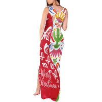 Mexico Christmas Tank Maxi Dress with Butterfly Cactus and Colorful Floral Folk Art - Wonder Print Shop