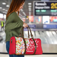 Mexico Christmas Travel Bag with Butterfly Cactus and Colorful Floral Folk Art - Wonder Print Shop