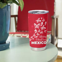 Mexico Christmas Tumbler Cup with Butterfly Cactus and Colorful Floral Folk Art - Wonder Print Shop