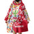 Mexico Christmas Wearable Blanket Hoodie with Butterfly Cactus and Colorful Floral Folk Art - Wonder Print Shop