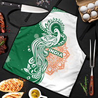 India Christmas Apron with Peacock Mandala Pattern and Tricolor Design - Wonder Print Shop