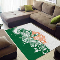 India Christmas Area Rug with Peacock Mandala Pattern and Tricolor Design - Wonder Print Shop