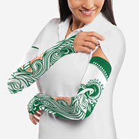 India Christmas Arm Sleeves with Peacock Mandala Pattern and Tricolor Design - Wonder Print Shop