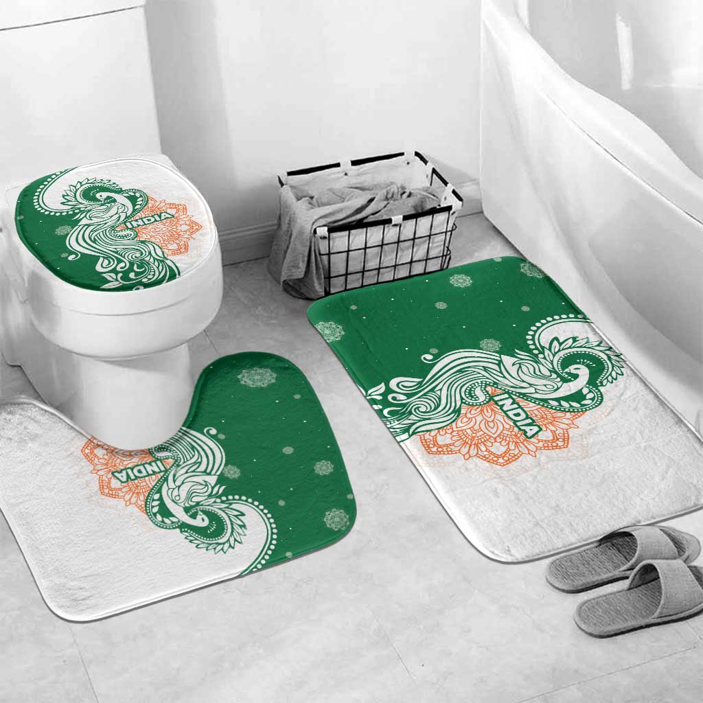 India Christmas Bathroom Set with Peacock Mandala Pattern and Tricolor Design - Wonder Print Shop