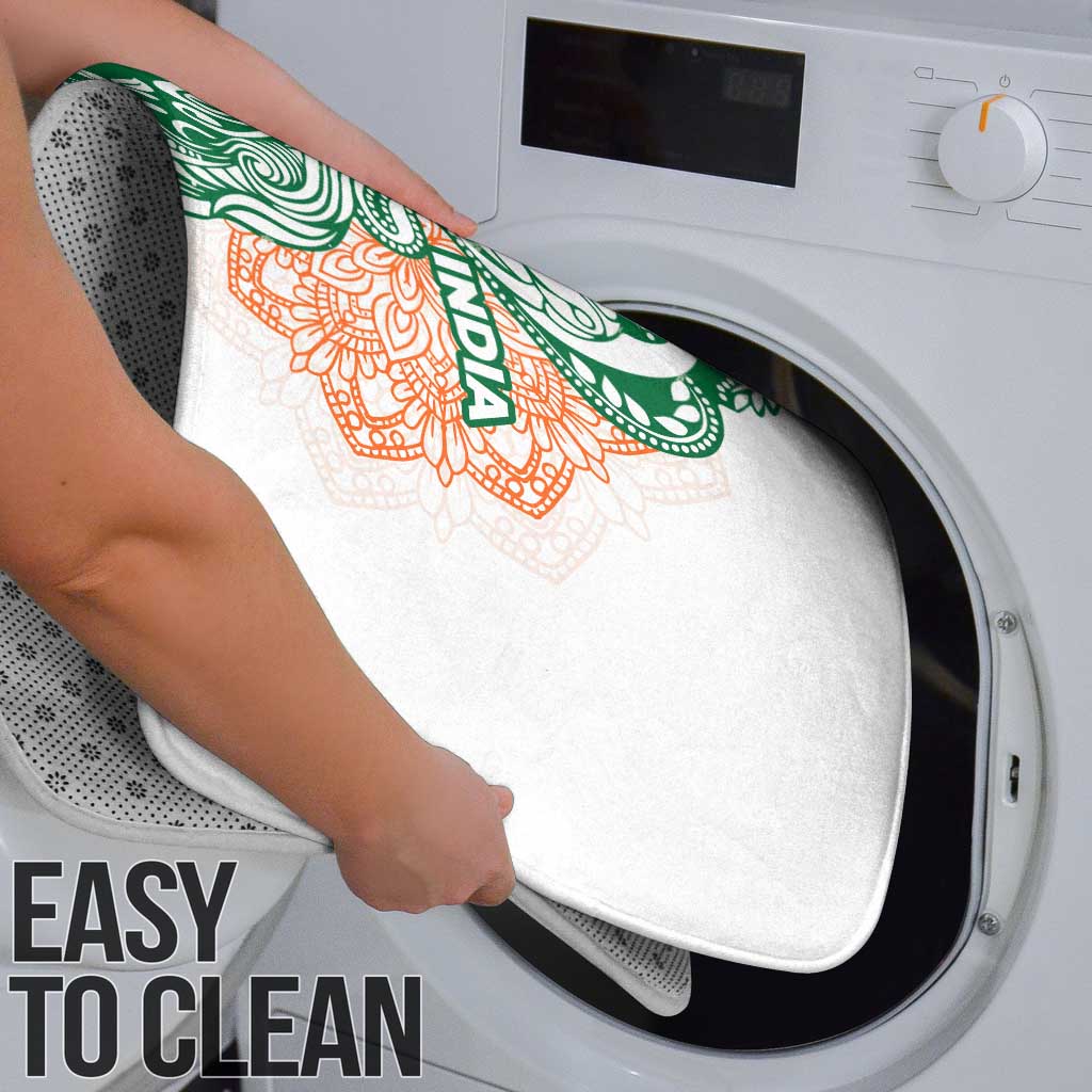 India Christmas Bathroom Set with Peacock Mandala Pattern and Tricolor Design - Wonder Print Shop