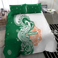 India Christmas Bedding Set with Peacock Mandala Pattern and Tricolor Design - Wonder Print Shop