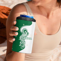 India Christmas 4 in 1 Can Cooler Tumbler with Peacock Mandala Pattern and Tricolor Design - Wonder Print Shop