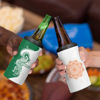 India Christmas 4 in 1 Can Cooler Tumbler with Peacock Mandala Pattern and Tricolor Design - Wonder Print Shop