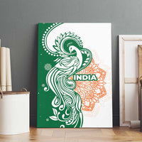 India Christmas Canvas Wall Art with Peacock Mandala Pattern and Tricolor Design - Wonder Print Shop